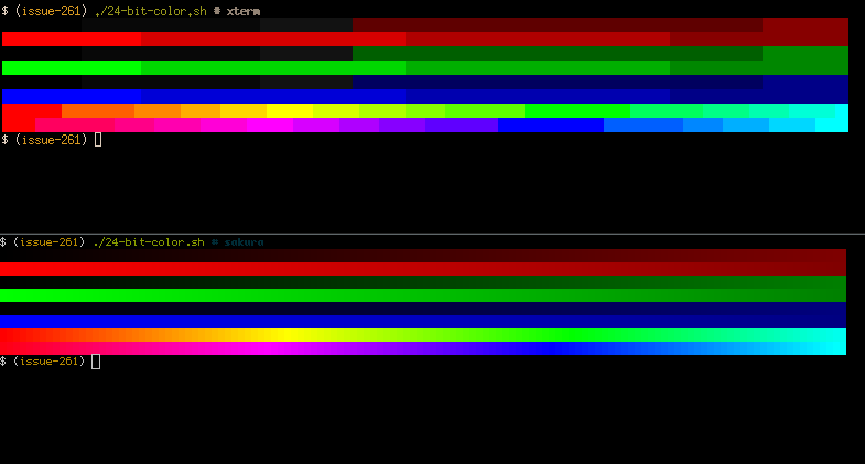 Truecolor Support (xterm+sakura)