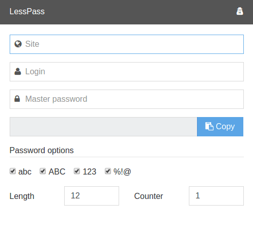The sample password input gif