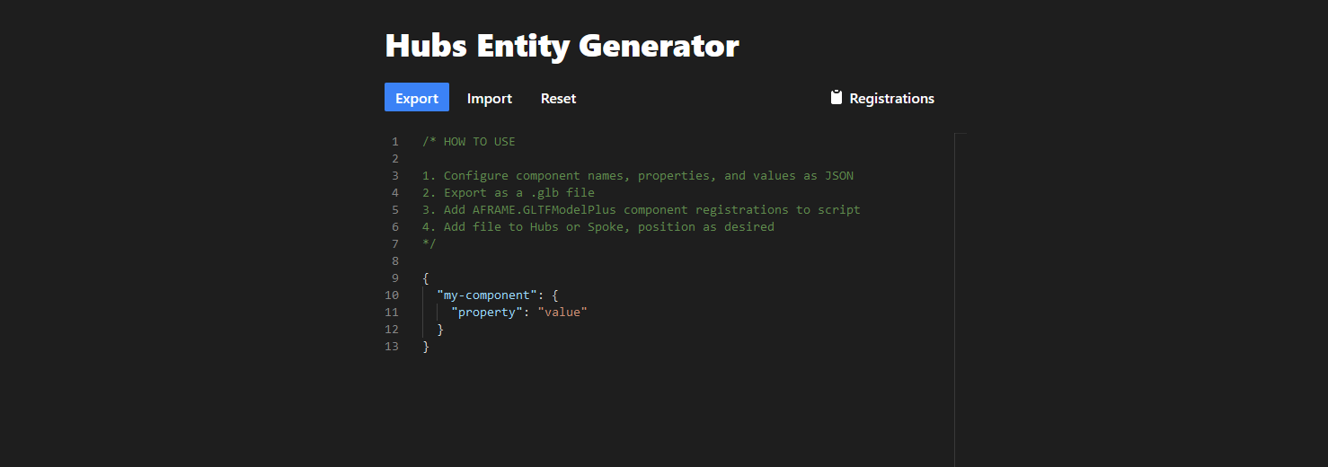 Hubs Entity Generator application