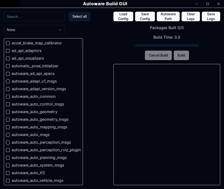 Autoware Build GUI Demo