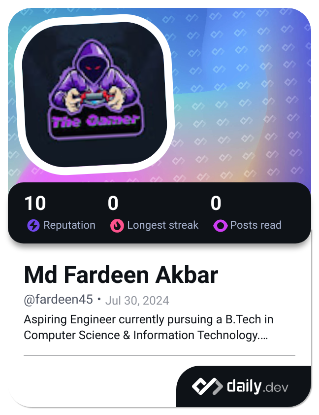 Md Fardeen Akbar's Dev Card