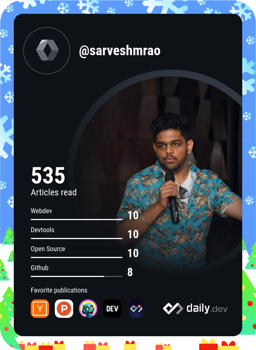 Sarvesh M Rao's Dev Card