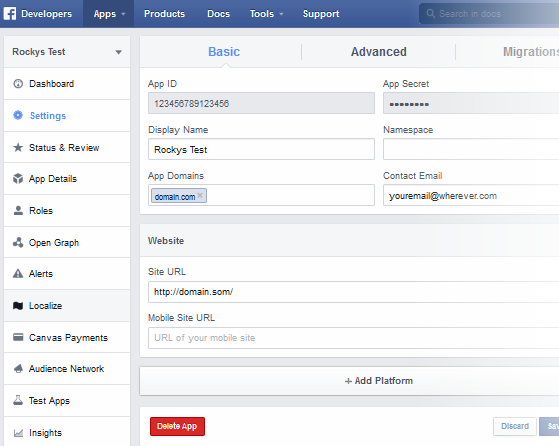 UltimateFacebook App Settings