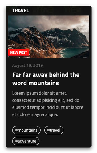 New Post Tag Screenshot