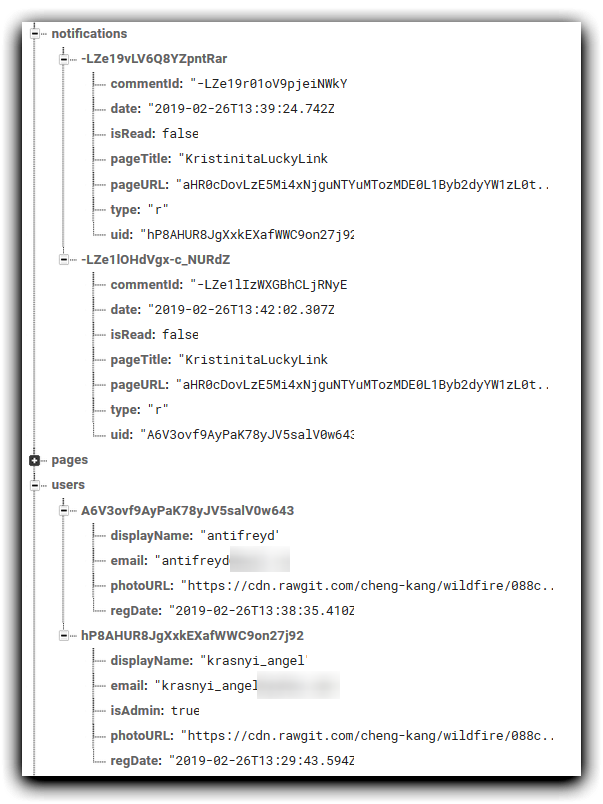 Firebase console