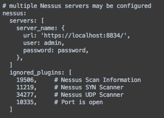 Nessus YAML settings