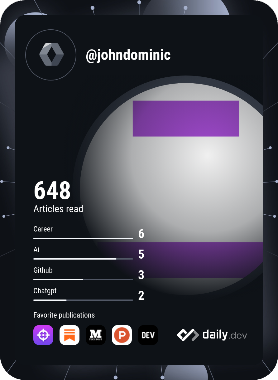 John Dominic's Dev Card