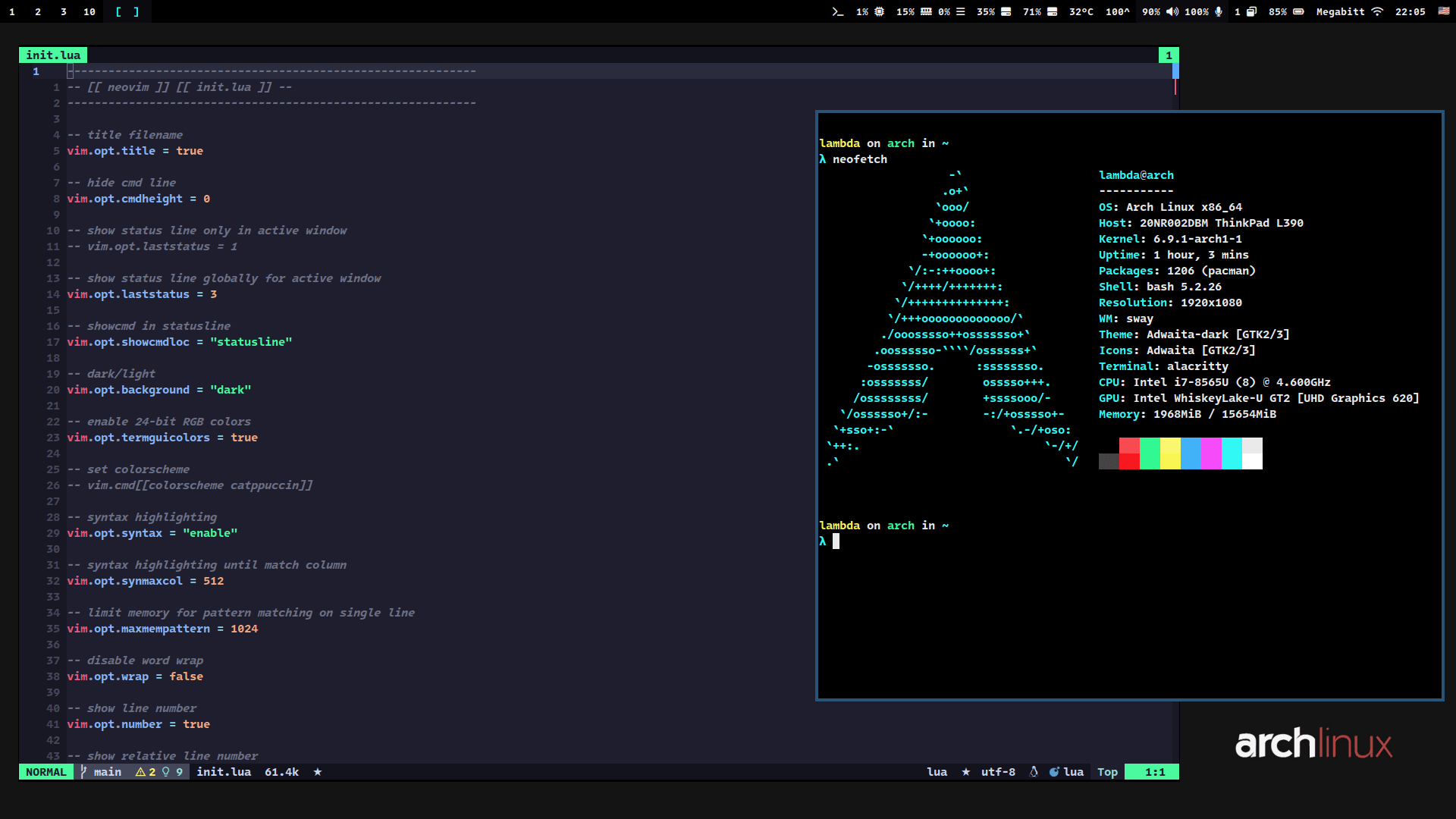 arch-neofetch-neovim
