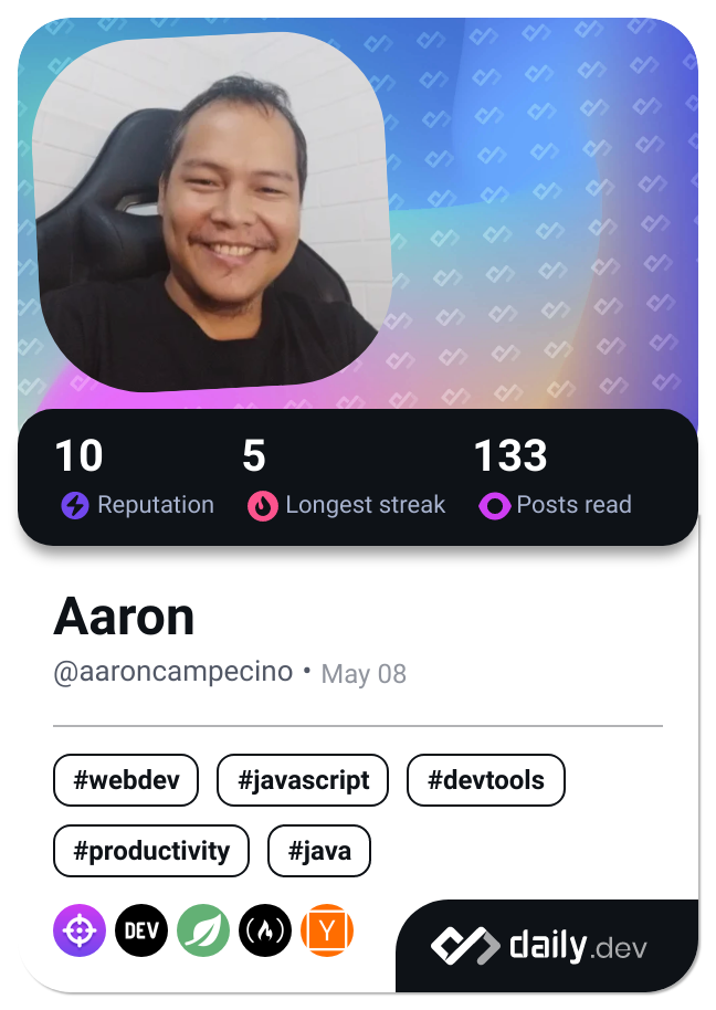 Aaron's Dev Card