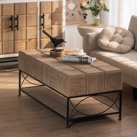 47-64small-grid-splicing-design-retro-square-coffee-table-natural-1