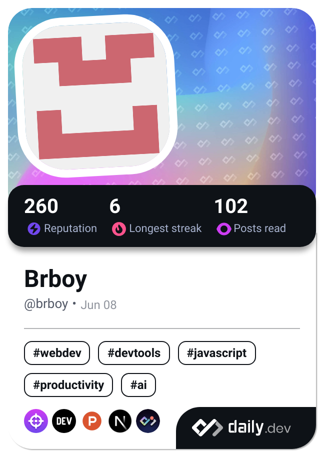 Brboy's Dev Card