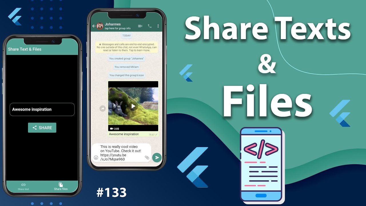 Flutter Tutorial - Share Texts & Files - Flutter Share Plugin YouTube video