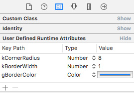 User Defined Runtime Attributes