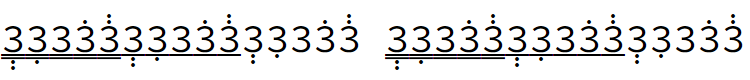 The same note with differing octaves and lengths.