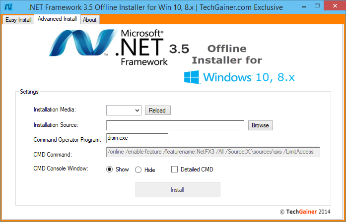 .NET Framework 3.5 Offline Installer for Windows 10 and 8 