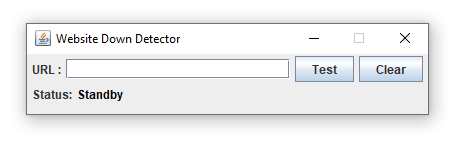 The GUI of Website Down Detector