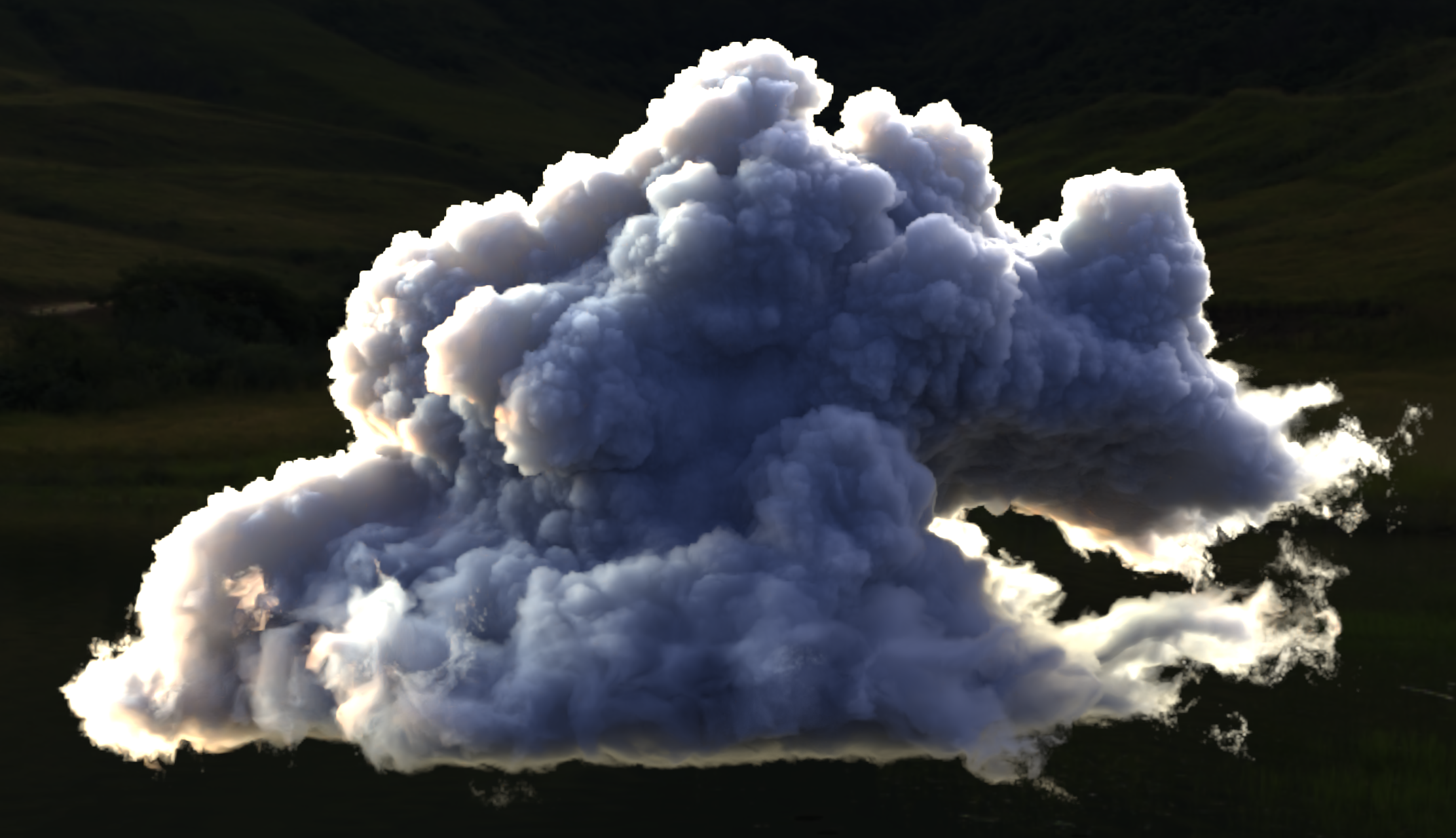 Teaser image of a cloud rendered using volumetric path tracing.