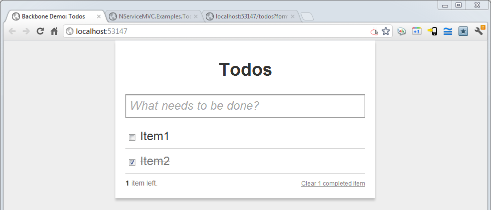 Todomvc with hardcoded items returned from NServiceMVC