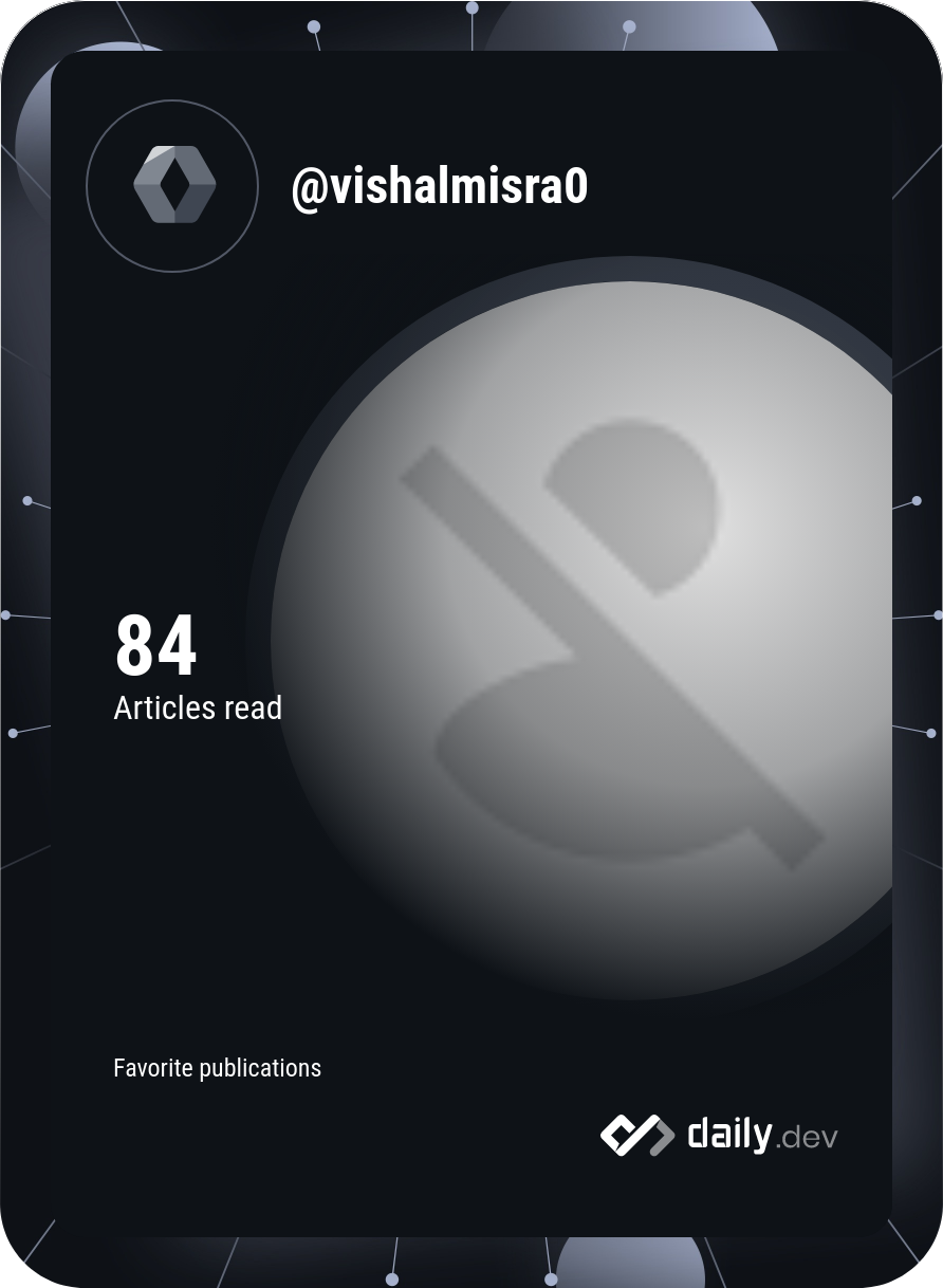 Vishal Kumar Mishra's Dev Card