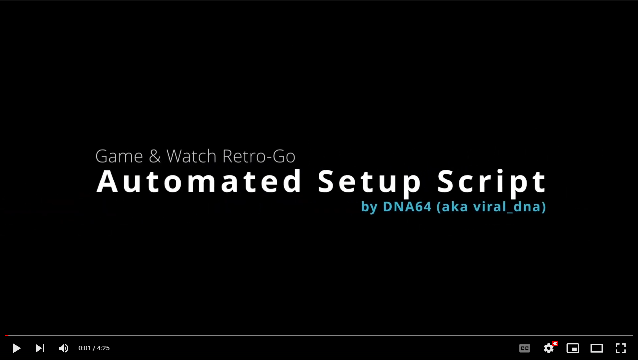 Game & Watch Retro-Go Script Automates the difficult setup for you!