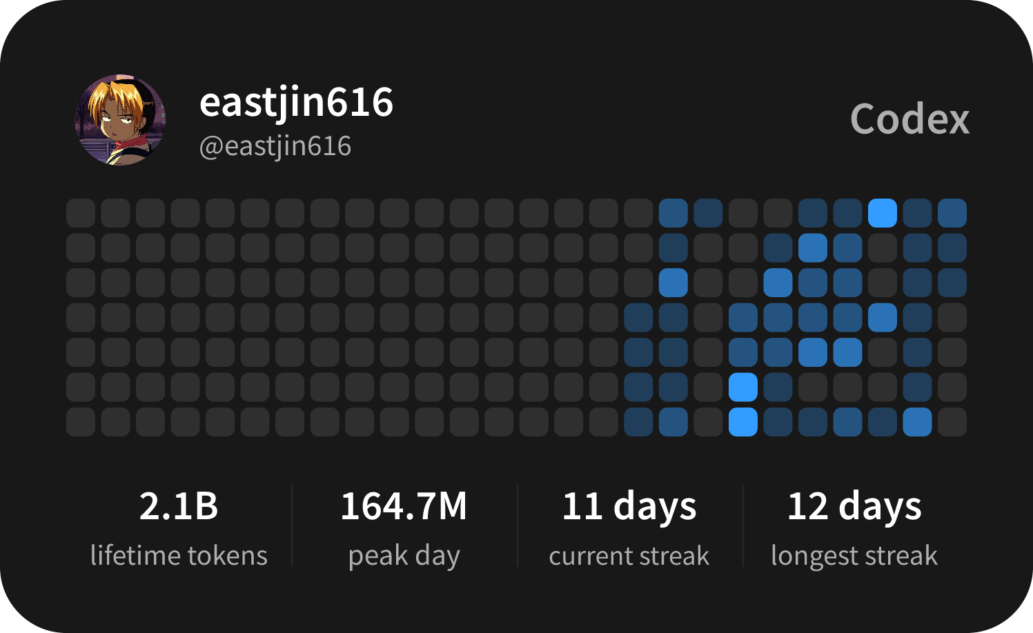 Codex usage profile