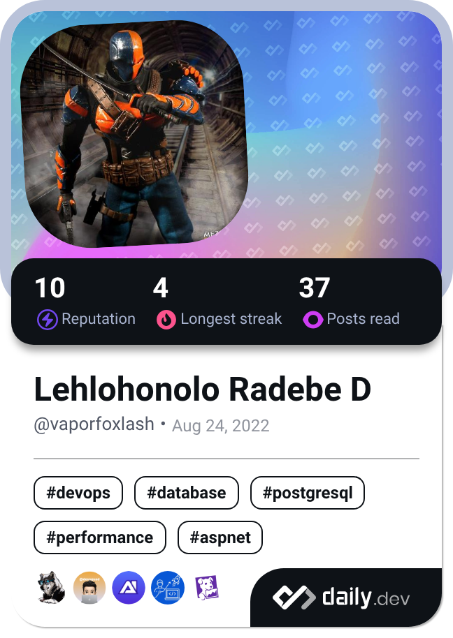 Lehlohonolo Radebe D's Dev Card