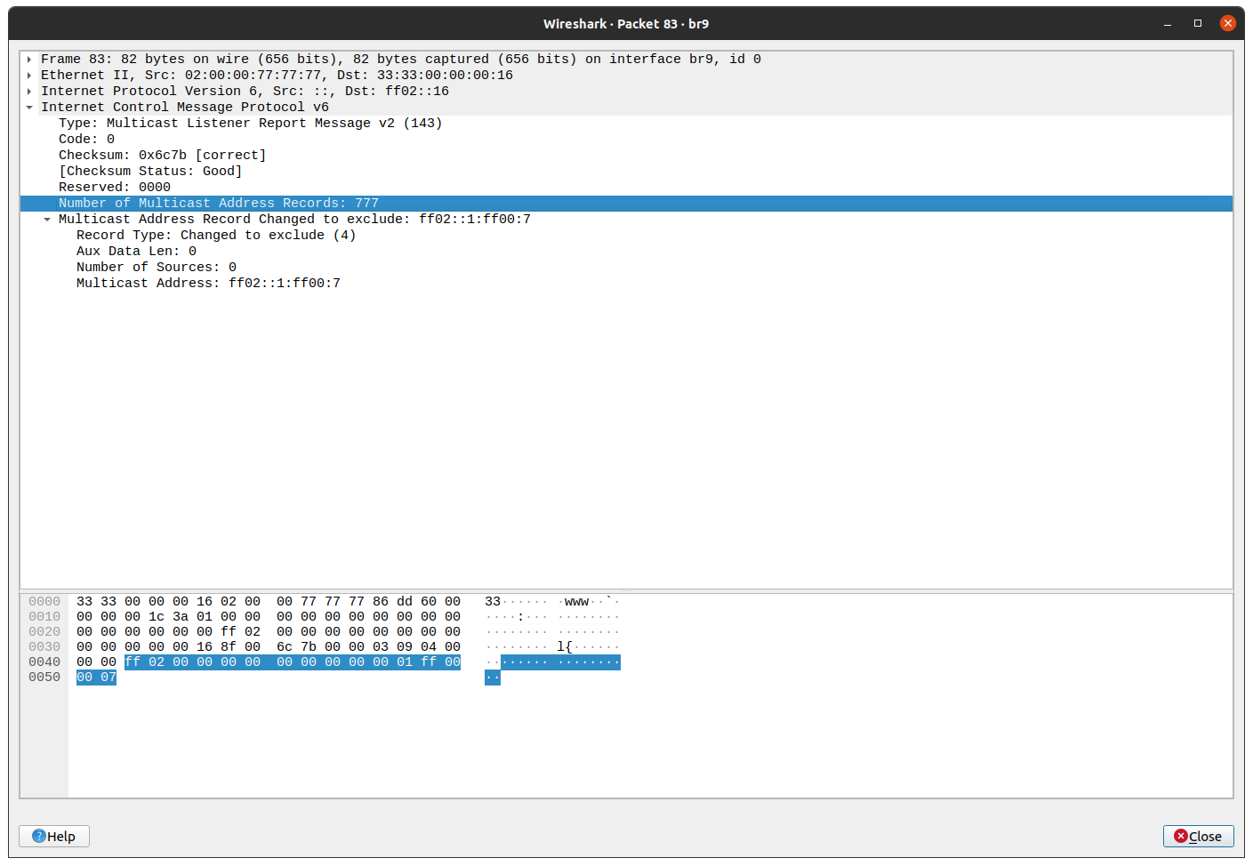 Sample PyTCP log output