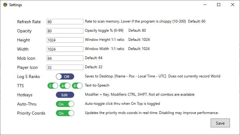 Settings Window Image