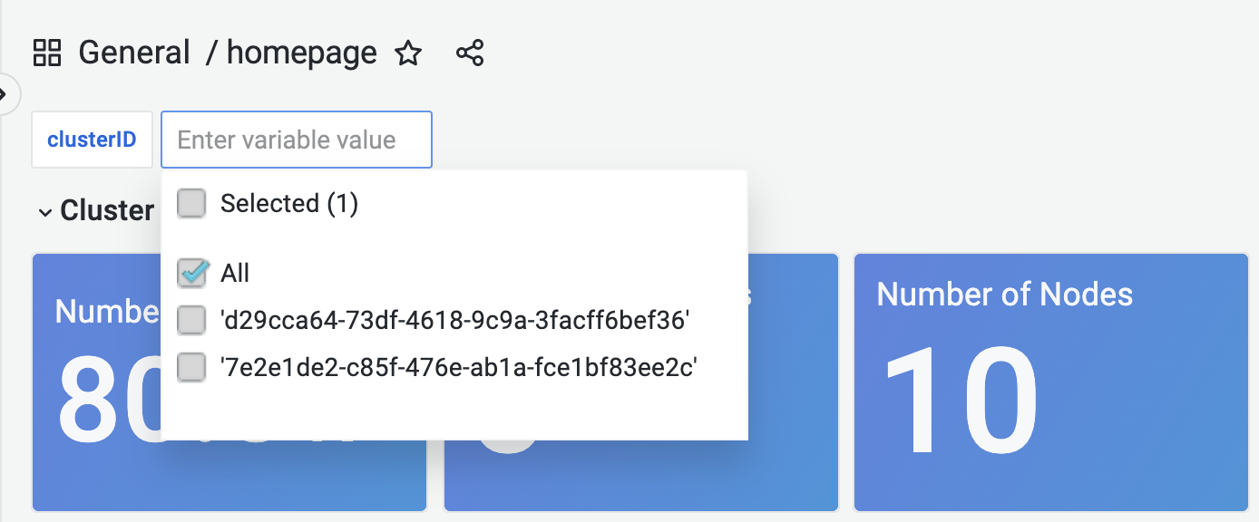 Filtering on clusterID