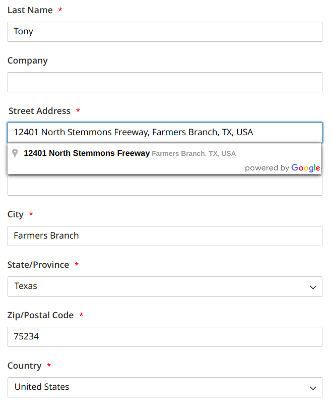 Goomento Google Autocomplete Address Showing