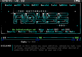 Screenshot of the telnet client in 80 column + 16 colour mode