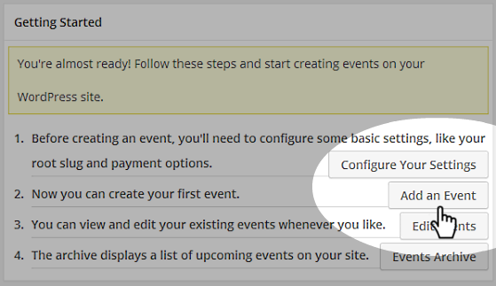 Getting Started - Add an Event