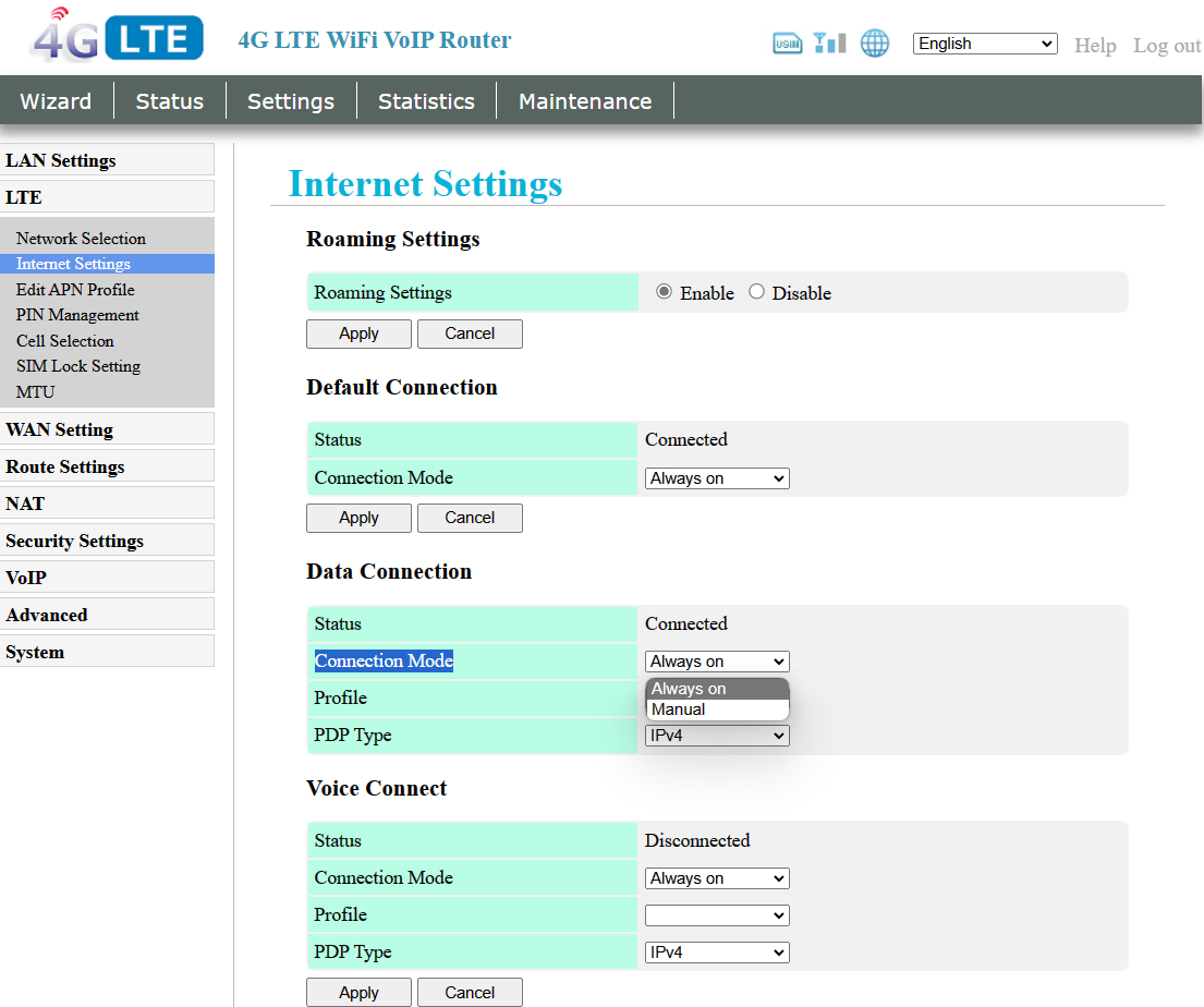 Connection Mode di Data Connection sering berubah sendiri dari Automatic jadi Manual