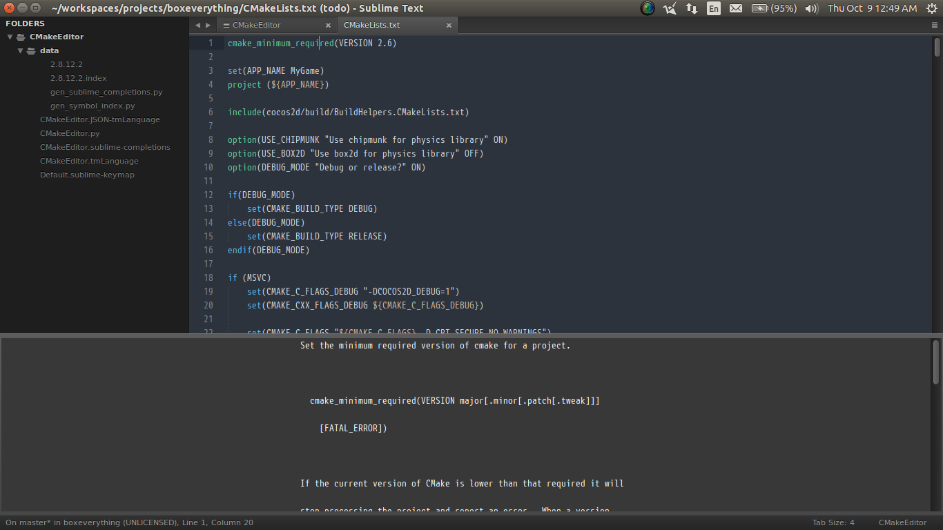 GitHub - thenewvu/SublimeCMakeEditor: A Sublime Text 2/3 plugin that ...