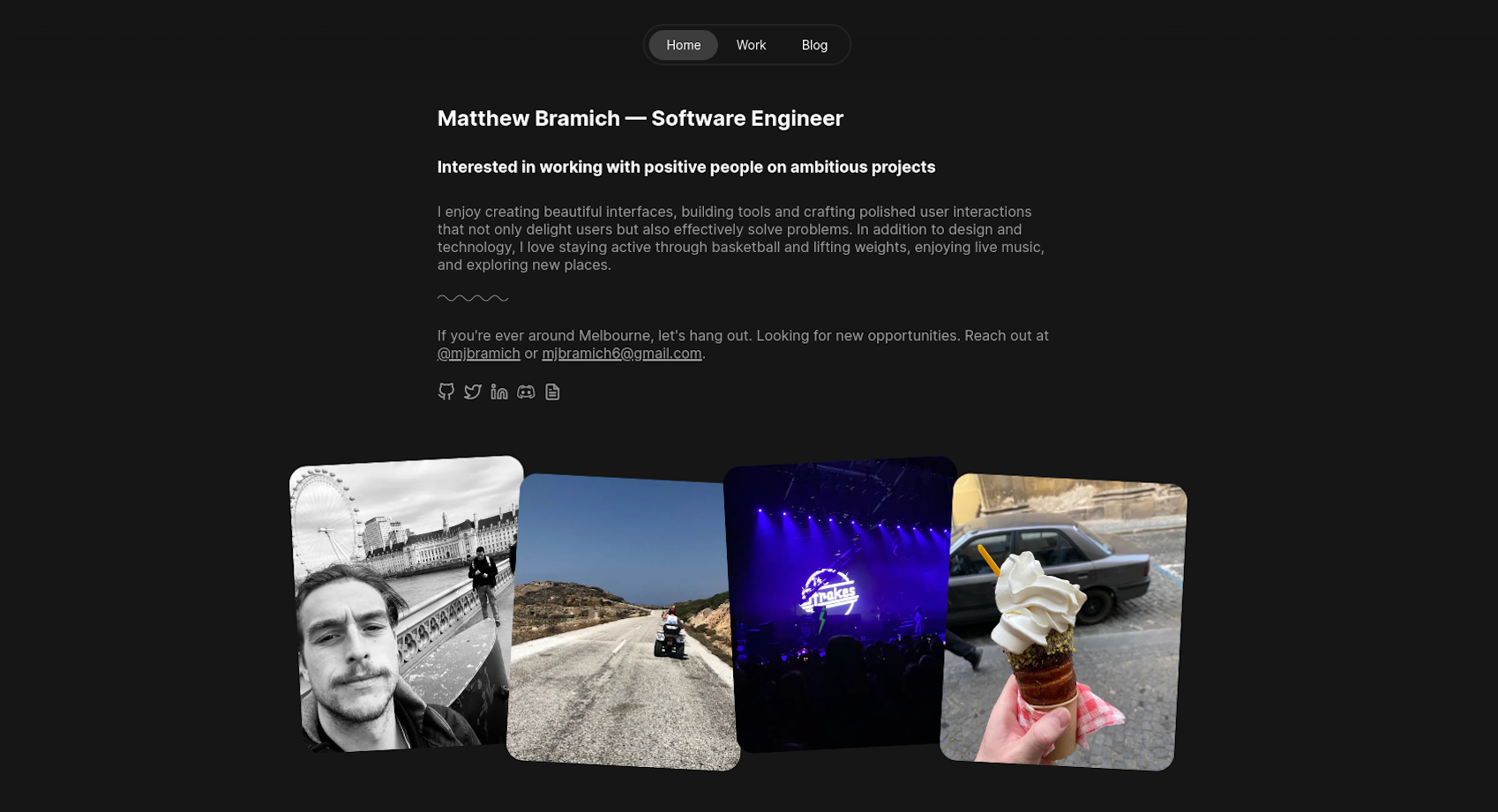 Screenshot of Mjbramich.dev portfolio