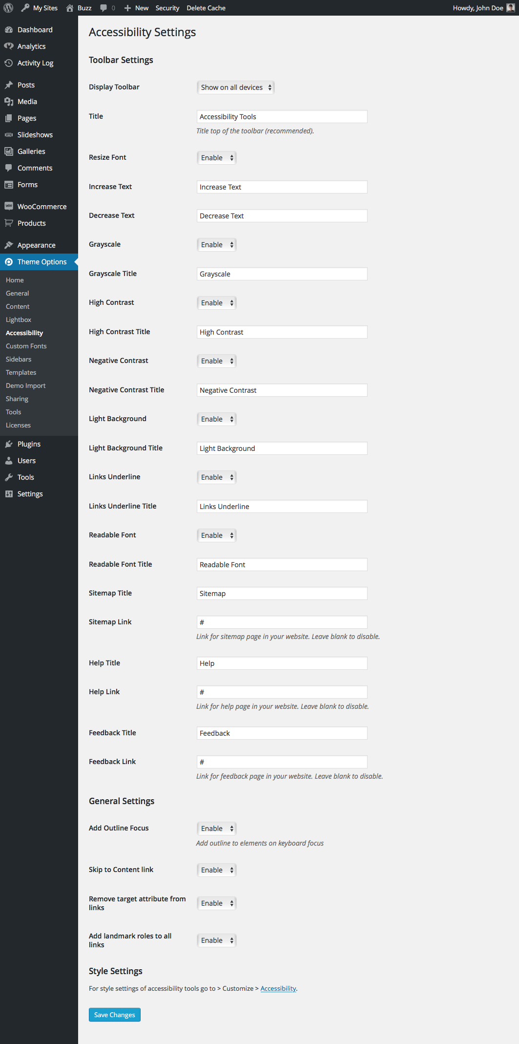 Accessibility Settings