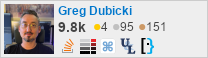 profile for Greg Dubicki on Stack Exchange, a network of free, community-driven Q&A sites