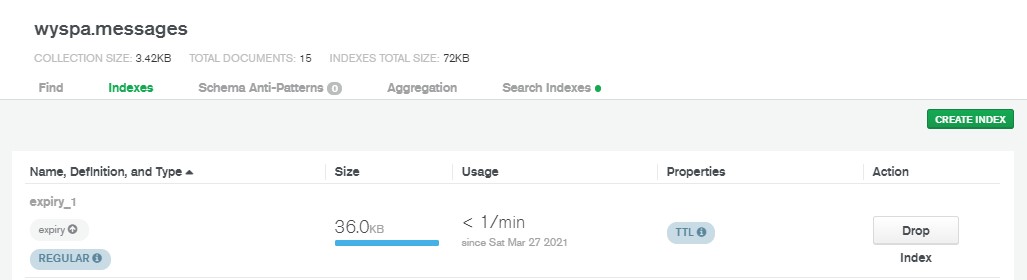 MongoDB search index