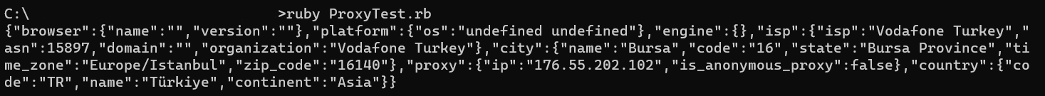 Decodo successful ruby connection example