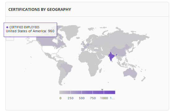 Certified employees by geography