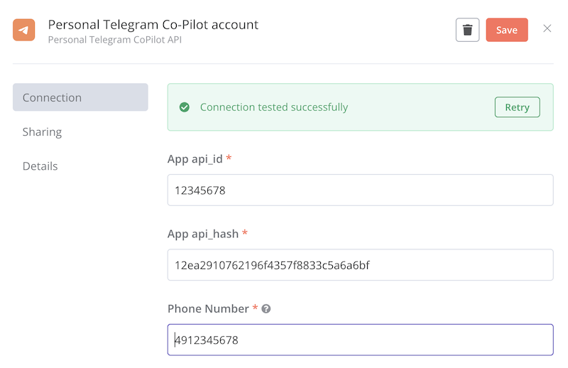 Configure TelePilot Credentials