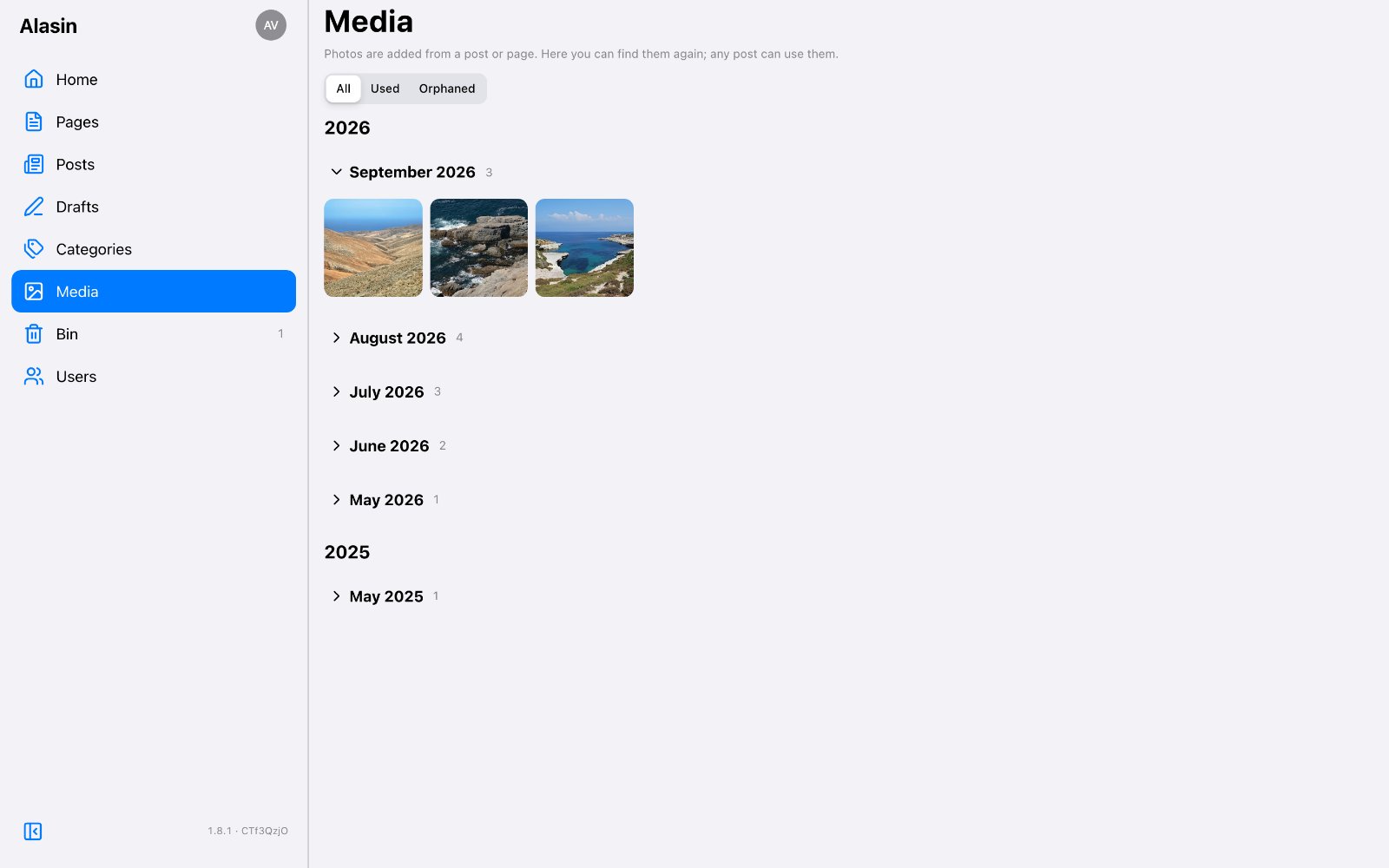 Media: every photo, and which posts use it
