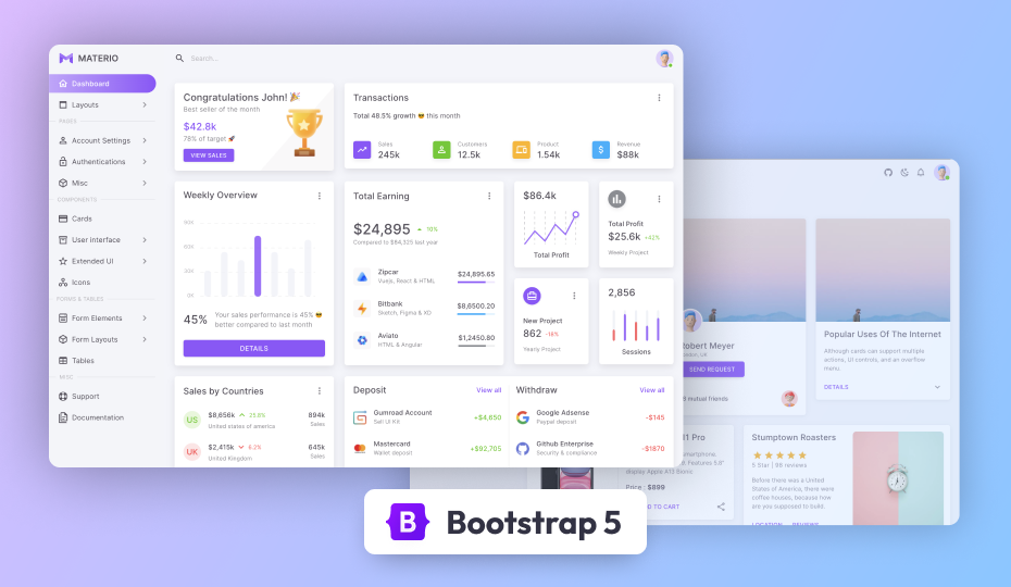 Materio - Bootstrap 5 HTML Admin Template Demo Screenshot