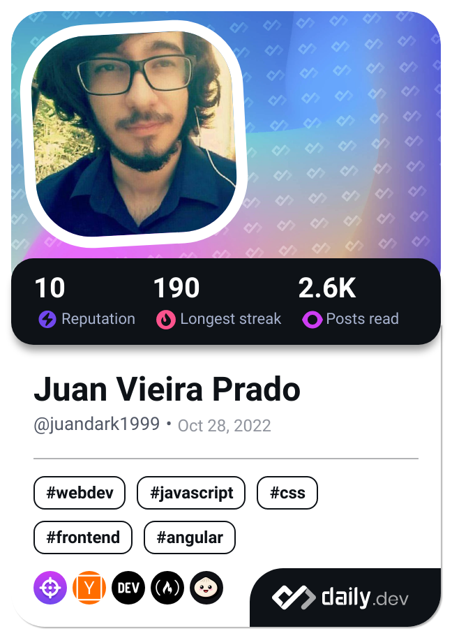 Juan Vieira Prado's Dev Card