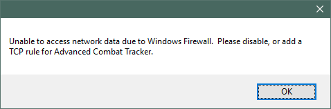 Error without Windows Firewall exception