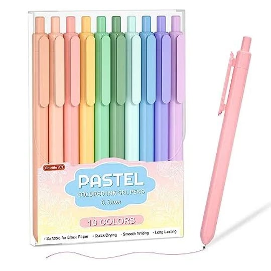 shuttle-art-colored-retractable-gel-pens-10-pastel-ink-colors-cute-pens-0-5mm-fine-point-quick-dryin-1