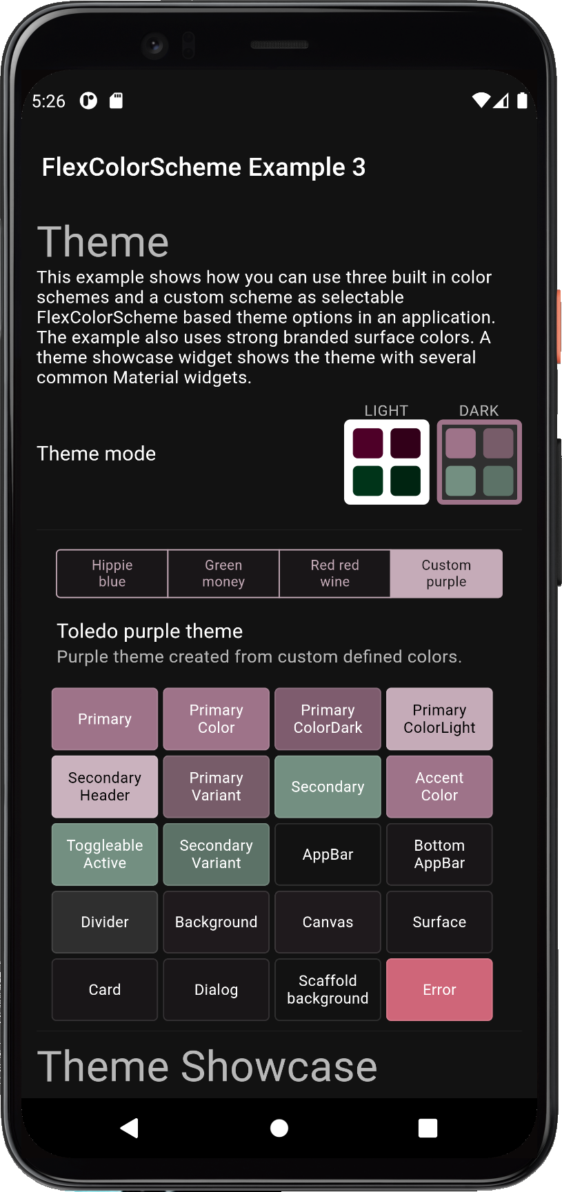 ColorScheme example 3d dark