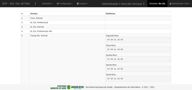 Painel Administrativo - Serviço Horas