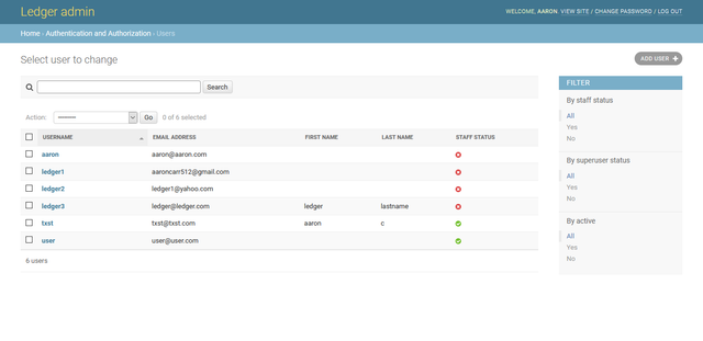 Ledger Acceptance Tests