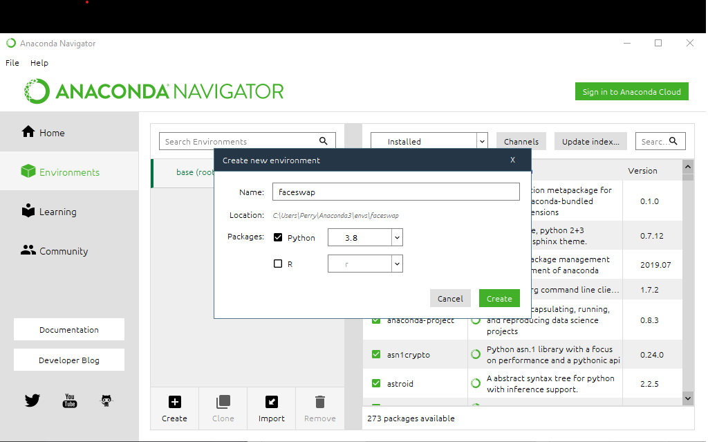 Anaconda virtual env setup